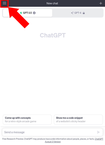 メニューを開く：FireタブレットでChatGPTを使う